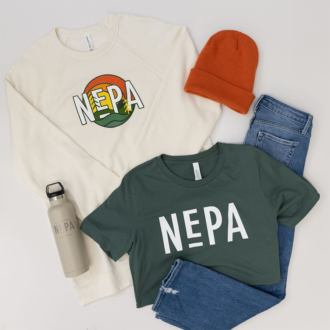 Shop the look: NEPA Natural Sunrise Crewneck and NEPA Sage Classic Tee